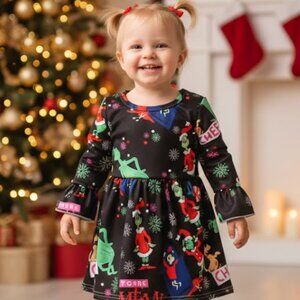 New Girl's Christmas Grinch You're A Mean One Dress